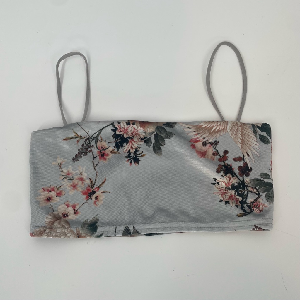 2for$20 Plt Super Cropped Bandeau Spaghetti Strap Velvet Crop Top